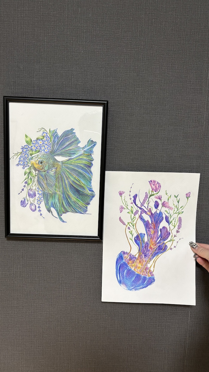 2枠限定！色鉛筆で幻想的な動物画を制作します 透明感ある美術館のような一点物アート イメージ5