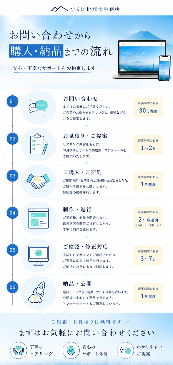 税理士が対応｜ホームページを作成いたします ～これから起業される方のためにサイト運営の相談も可能～ イメージ2