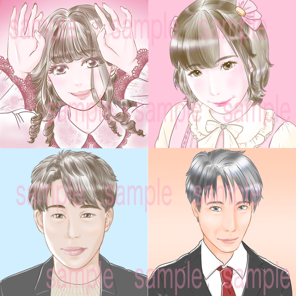 写真から似顔絵、イラストを描きます SNSアイコン、母の日、父の日など。商用利用可能です！ イメージ4