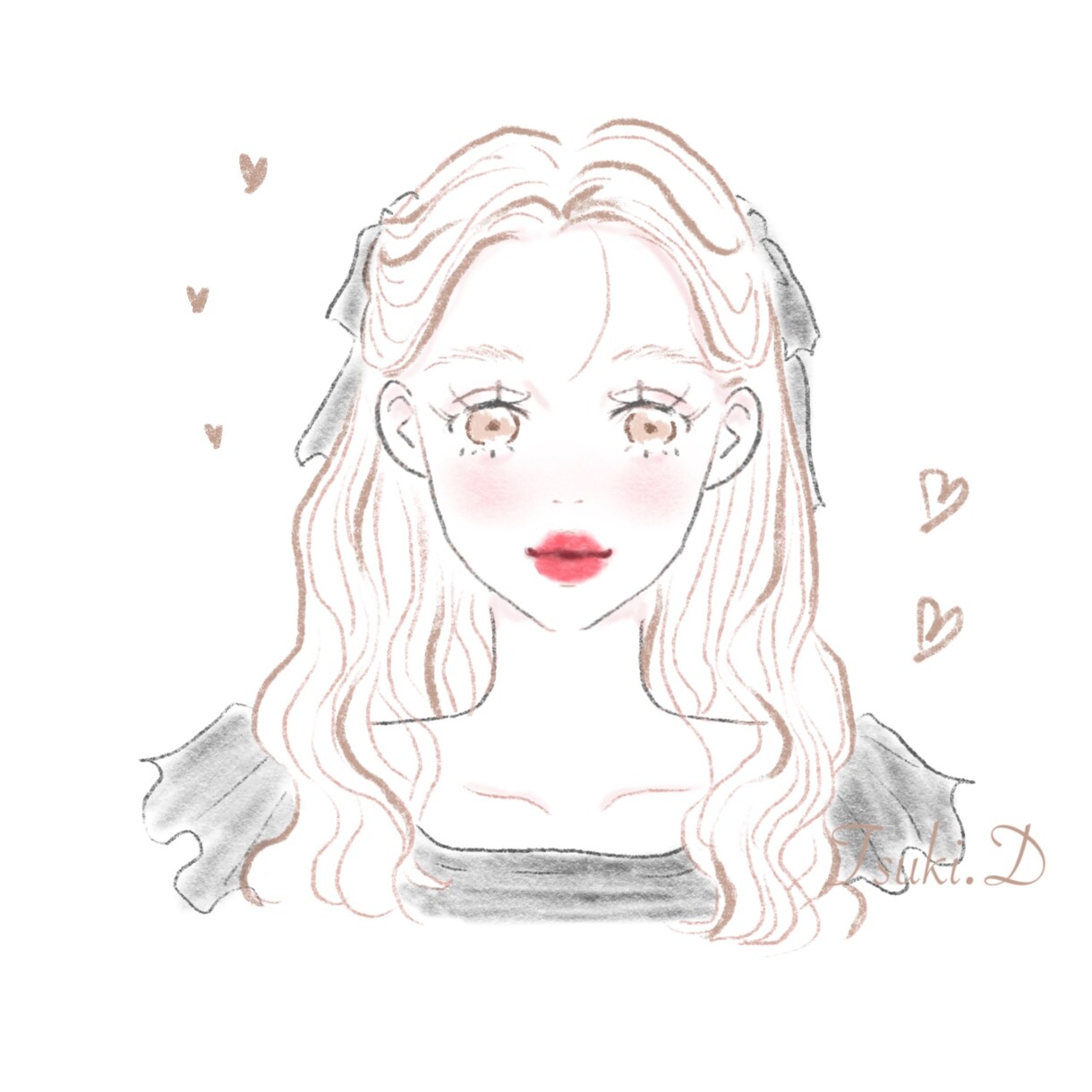 大人可愛いふんわりおしゃれなアイコンお描きします 名刺やSNSアイコンにご使用いただけます♪ イメージ1