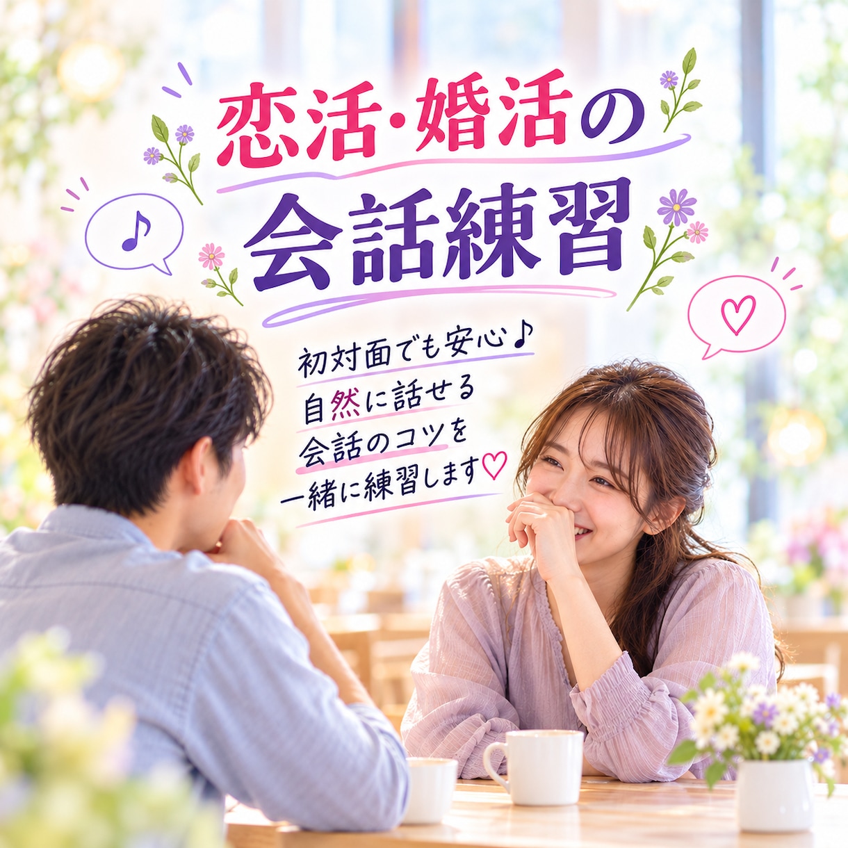 女性目線で恋活・婚活会話を練習します マッチングアプリ婚をした私が、会話の練習にお付き合いします♡ イメージ1