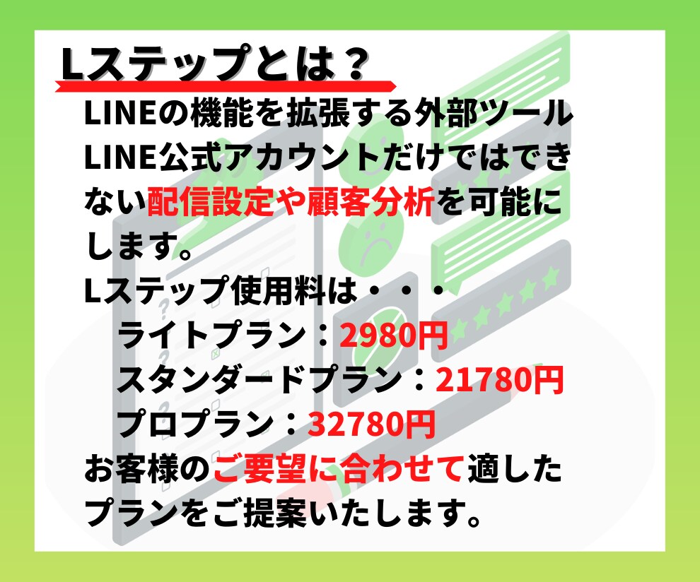 高品質なLステップ構築を代行いたします 実店舗向けに顧客対応の自動化ができるLINEを構築します イメージ4
