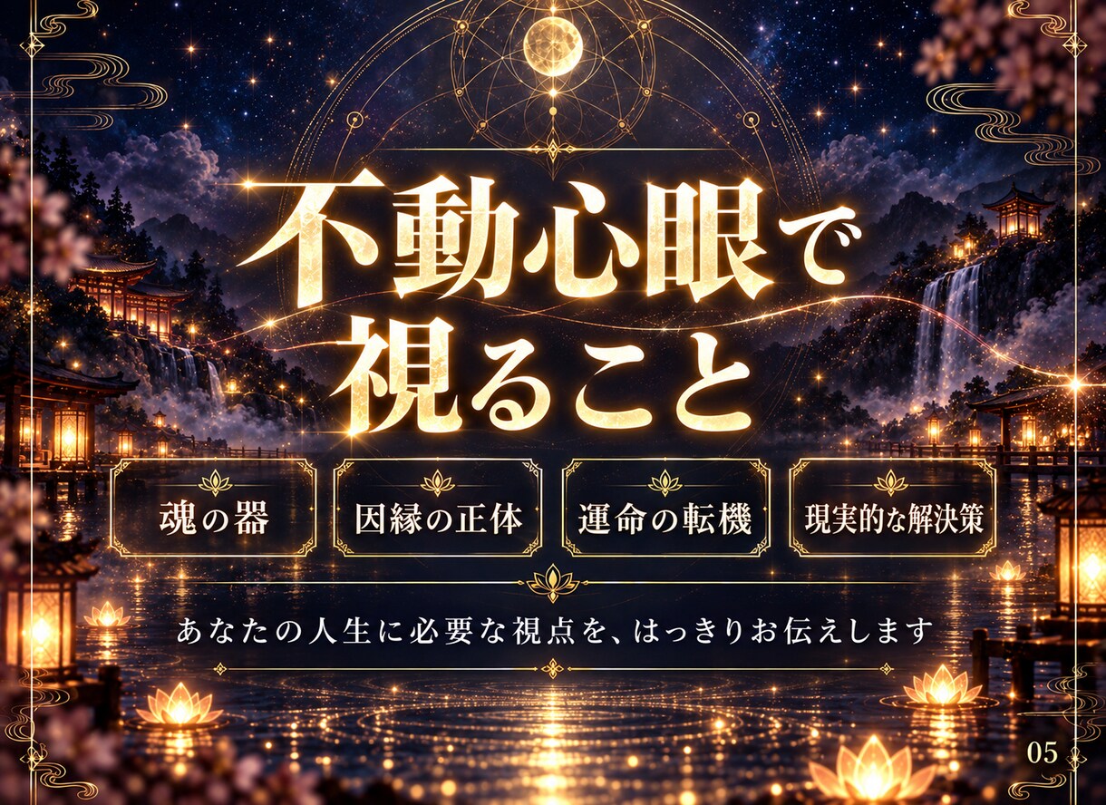 不動心眼【願望成就への近道】霊感霊視で占いをします 恋愛・仕事・人間関係・使命など|報われず苦しんできたあなたへ イメージ5