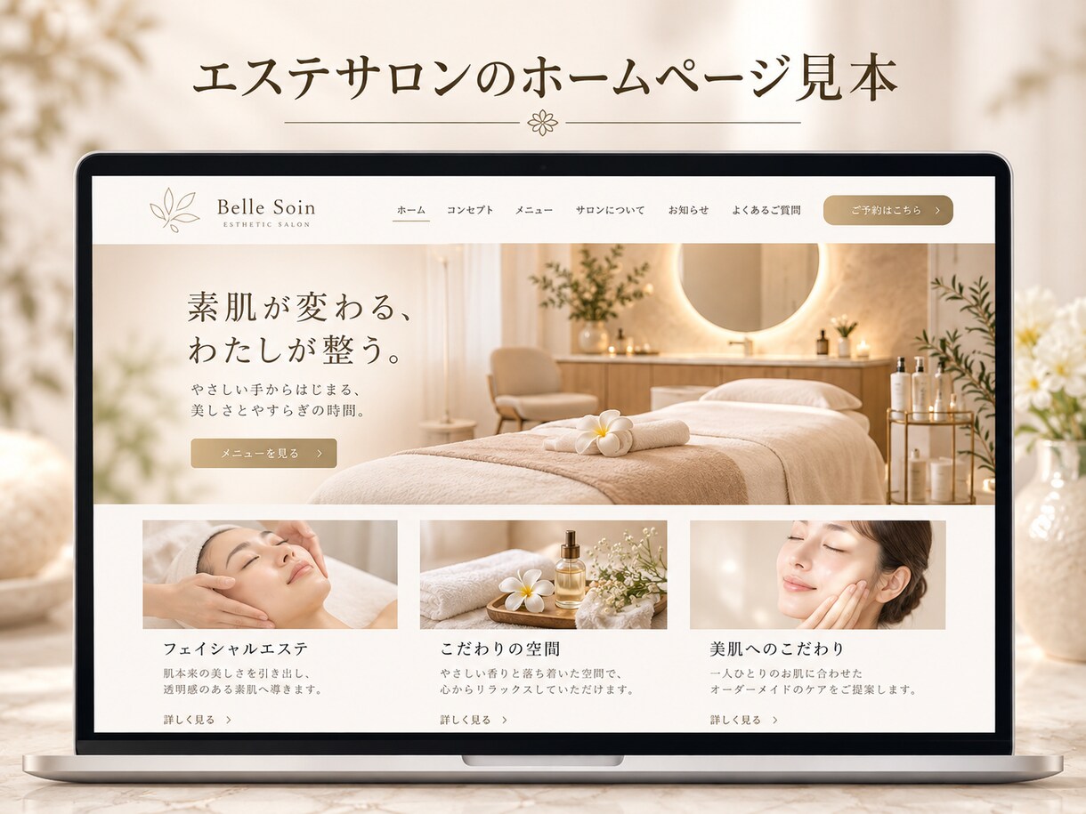 小さな店舗・サロンのHPを制作します 美容室・トリミング・エステ・ピラティス・ネイル・マツエク対応 イメージ4