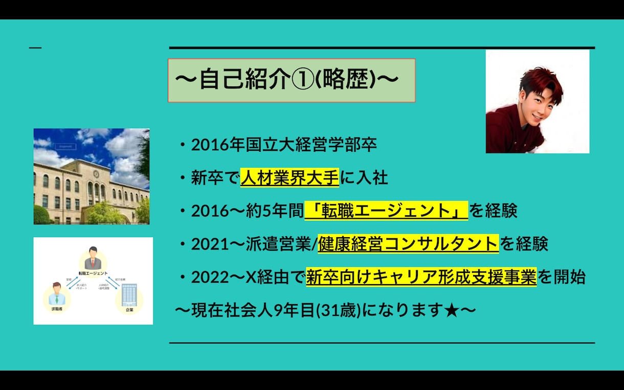 アナタのキャリア形成をブースト！キャリア相談します 10代〜30代前半の方対象♪エージェント経験を存分に発揮！！ イメージ5