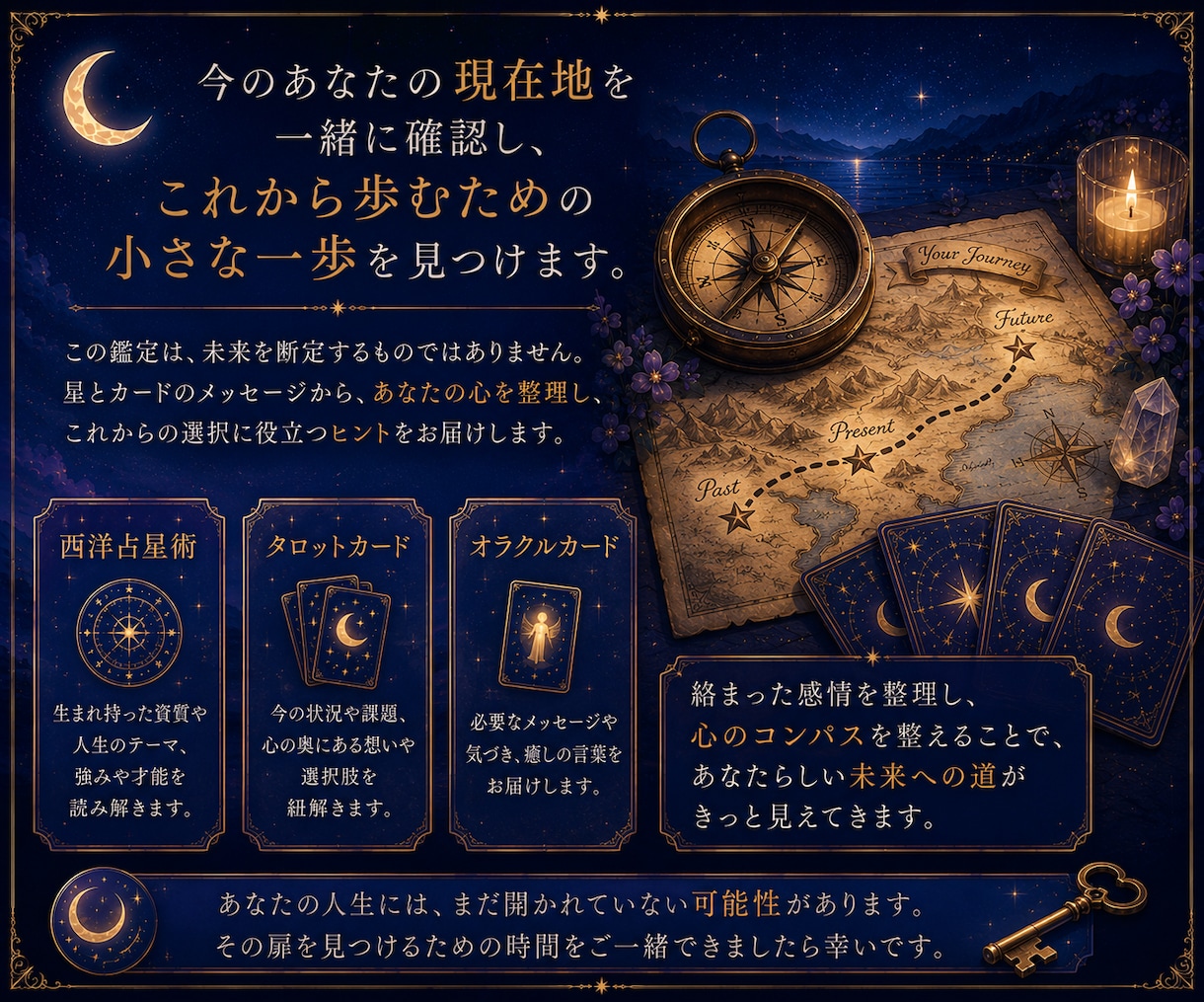 人生の現在地と進む方向を読み解きます 月明かりのように、あなたの現在地を照らします イメージ6