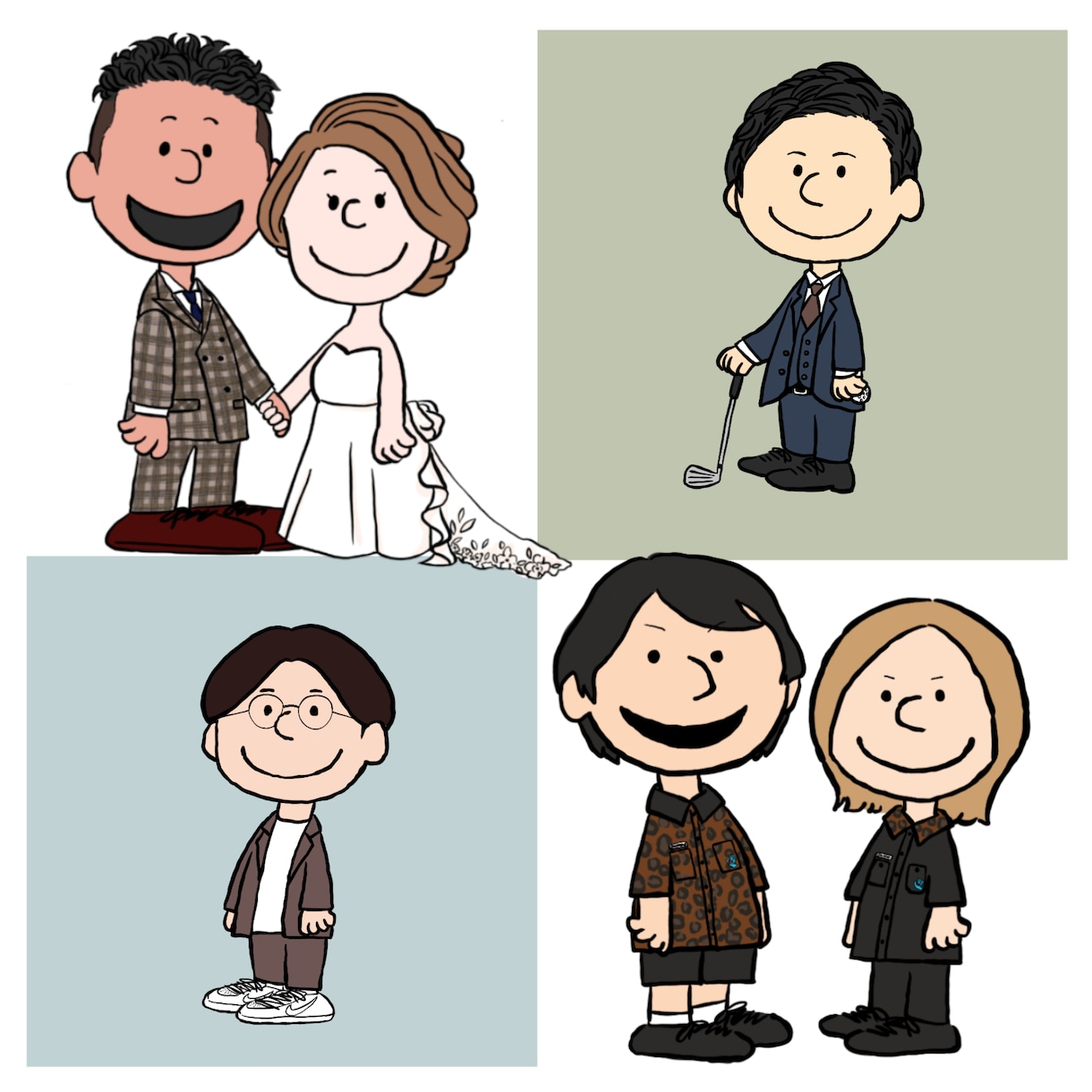 スヌーピー風似顔絵(1名追加＋1000円)描きます スヌーピー好きのあなたへ。あの人へ。 イメージ2
