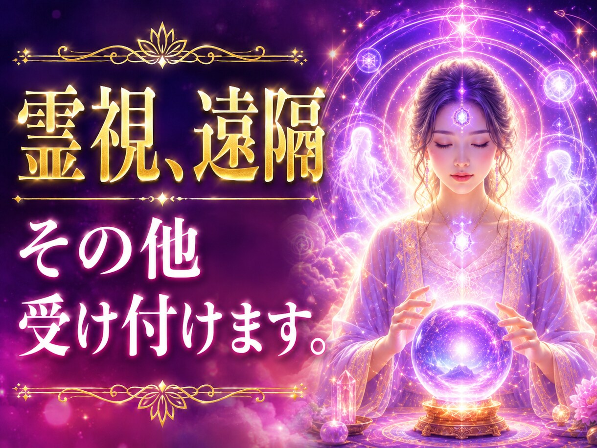 霊視、遠隔受け付けます 霊視鑑定、その中で気になる事など聞いてください イメージ1