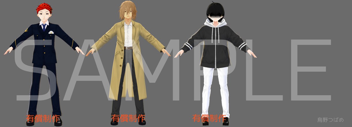 Vroidを使用して３Dモデルを制作します うちのこMMDしませんか？頭部のみ衣装のみも可能です イメージ5