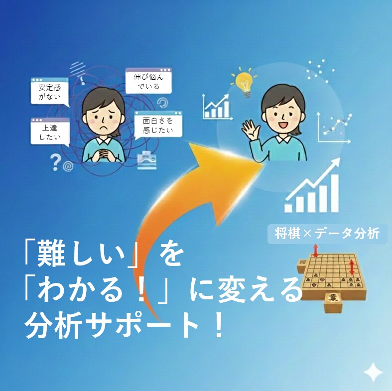 指導対局×データ分析をします データ分析による新たな成長のきっかけを提供します！ イメージ1