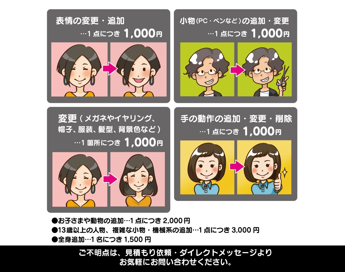 アイコン修正＆表情差分作成します ※アイコン制作サービス購入者様専用ページとなります。 イメージ2