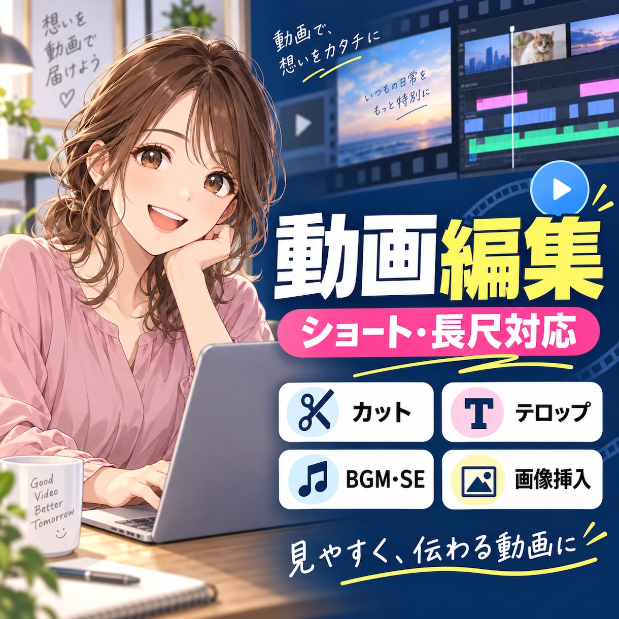 丁寧で見やすい動画編集をしますます 1秒1秒にこだわり、最後まで見たくなる動画に仕上げます！ イメージ1
