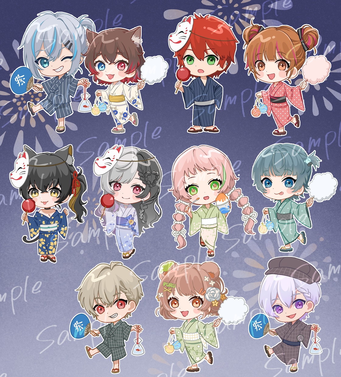 SDイラスト・ミニキャライラスト描きます 個性を残しながら2~3等身に、可愛くぎゅぎゅっと縮めます！ イメージ1