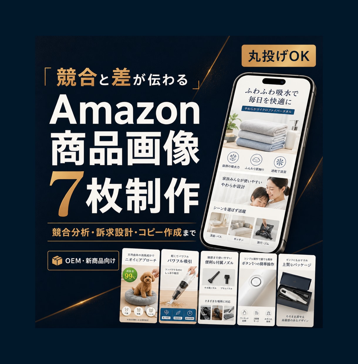 競合分析からAmazon商品画像7枚を制作します Amazon基本要件を確認｜構成・コピーまで対応 イメージ1
