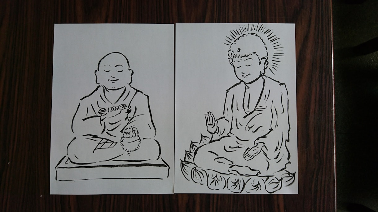 お釈迦様と弘法大師を書きます ご希望の絵になっているでしょうか イメージ1