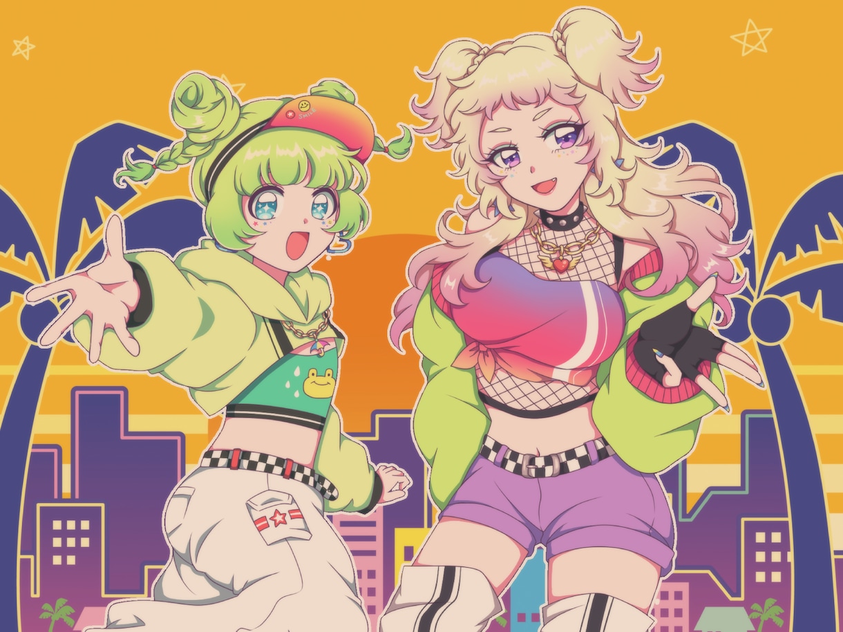 80s90s風のレトロポップイラスト制作します ビビッドでどこかノスタルジックな令和のニューレトロ イメージ8