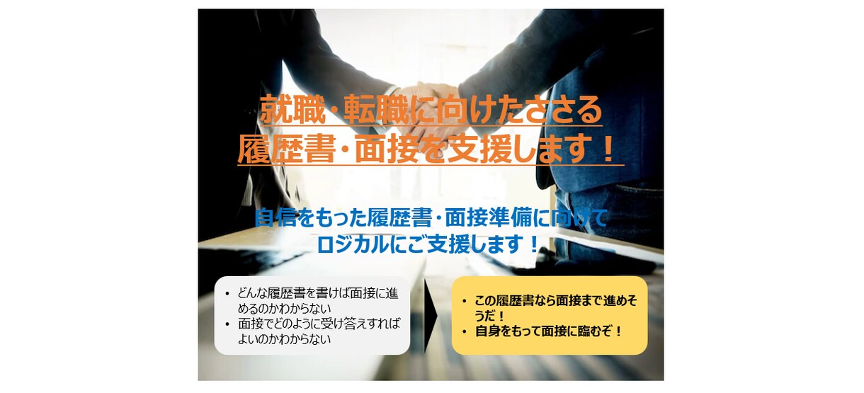 就職・転職に向けたささる履歴書・面接を支援をします 自信をもった履歴書・面接準備に向けてロジカルにご支援します！ イメージ1