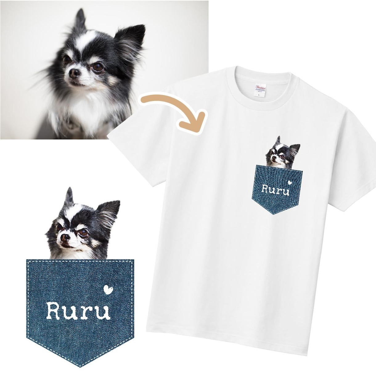 うちの子写真でポケット☆Ｔシャツをお作りします 〜スマホで撮った写真でもイケるかも♡ イメージ9