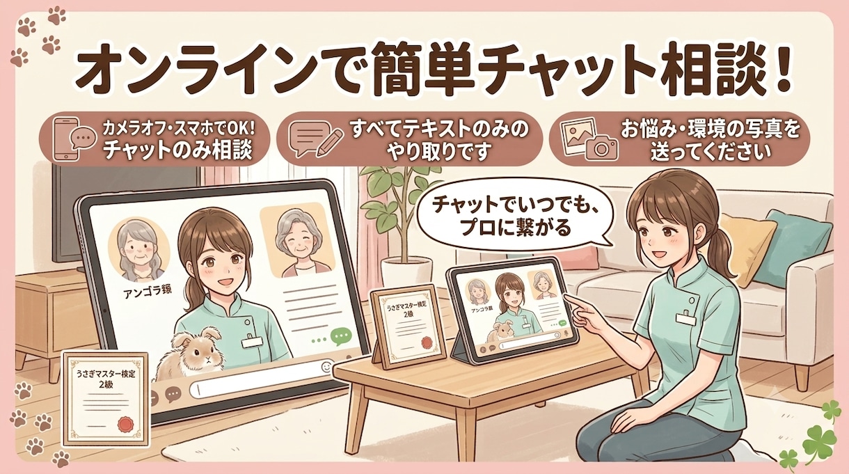うさぎの飼育・しつけ・飼い方の相談のります うさぎマスター検定2級所持のプロが、リアルな悩みを解決！ イメージ3