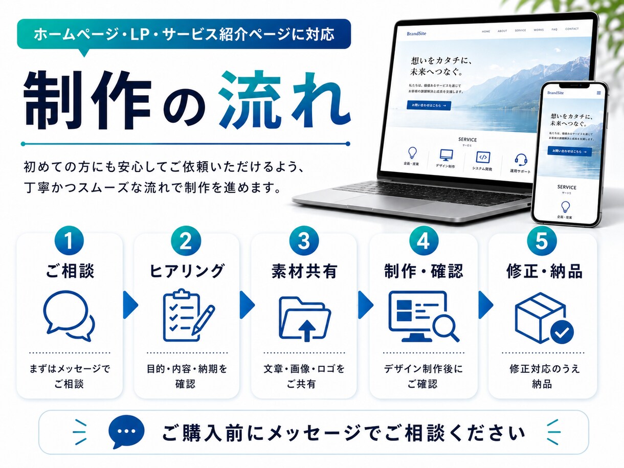 シンプルで伝わるWebページ・LPを作成します 見やすく伝わるホームページを作成します イメージ4