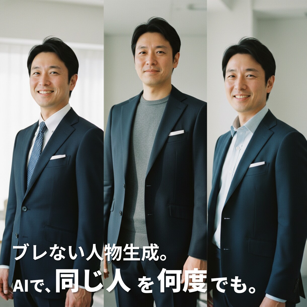 AI人物モデルの衣装違いを2パターン制作します 撮影費用をかけずに、専用人物モデルを手に入れる イメージ1