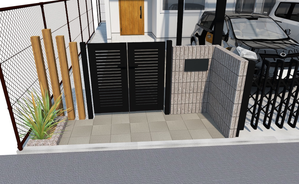 魅力的な外構プラン（パースのみ）の提案をします 3Dパースでイメージしやすい、VR体験もできます！ イメージ7