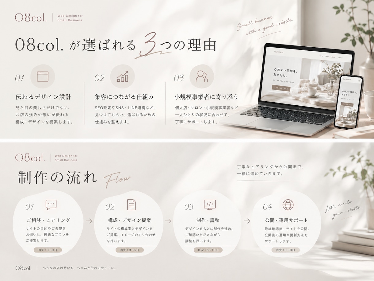 Wixで魅力が伝わるHPを制作します 「お店の強みを整理し、伝わるサイトを制作」 イメージ2