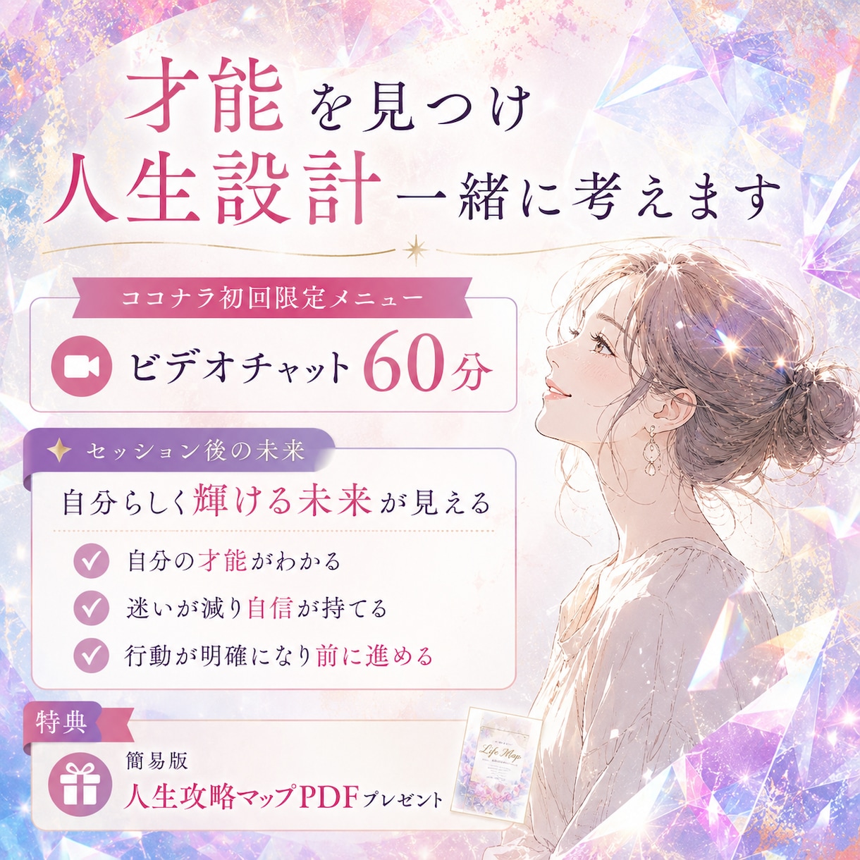 才能を見つけ人生設計を一緒に考えます 今、何をしたらいいか迷っていても自分の未来が見えます！ イメージ1