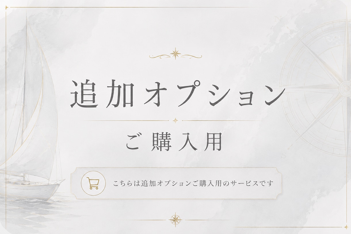 追加オプションご購入用となります 別途出品中サービスの追加購入用です イメージ1