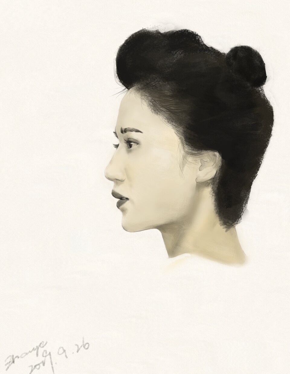 デッサンと彩色で、パソコンまたは鉛筆でします 写真を描くことです、顔を描くことです イメージ3