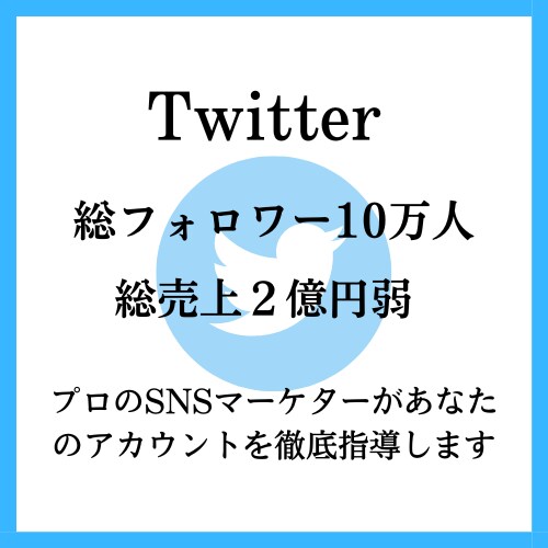 Twitterマーケの専門家がコンサルいたします 総フォロワー10万人、累計売上2億円、法人の運用代行20社 イメージ1