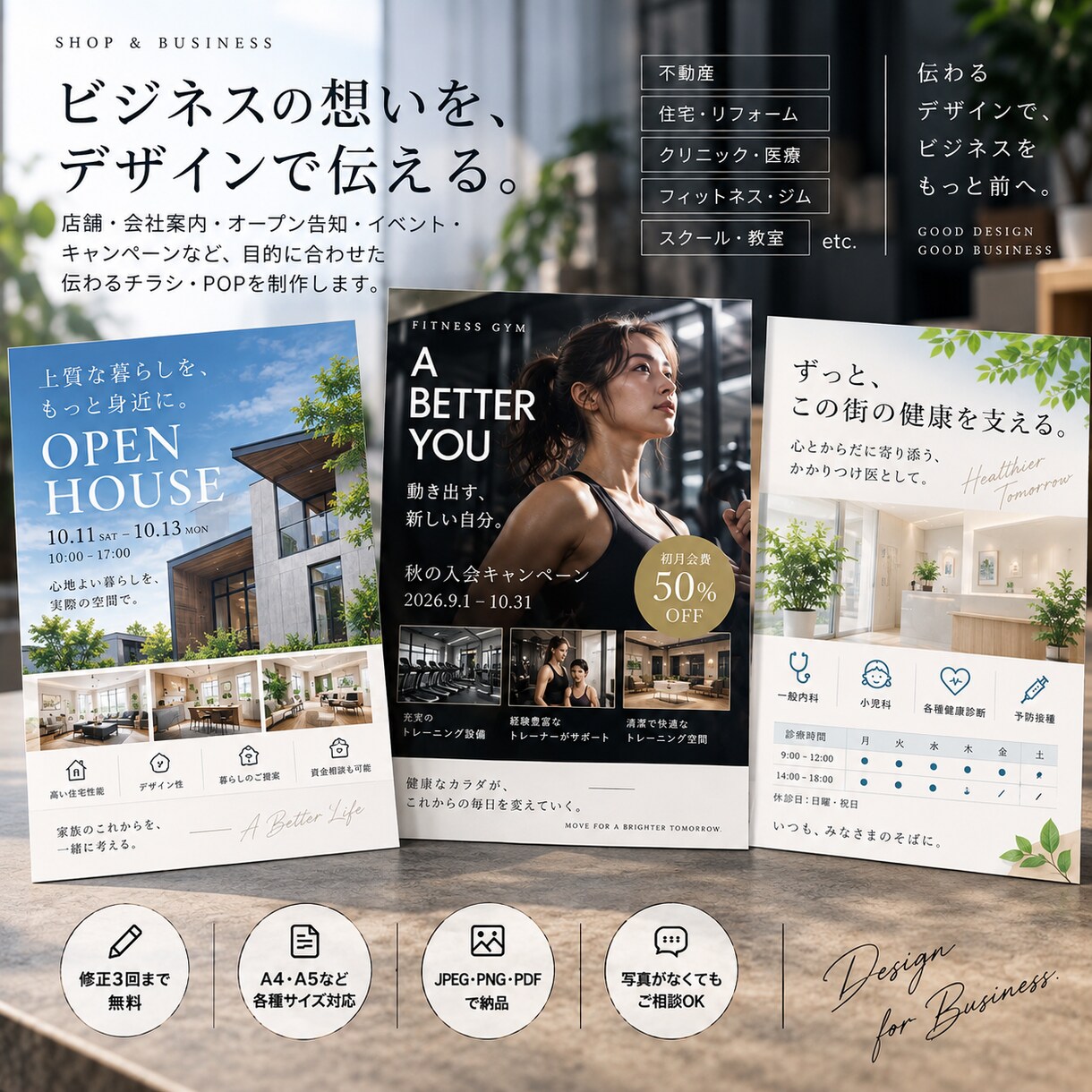 伝わるチラシ・POPをデザインします イメージが固まっていない方も対応します。 イメージ4