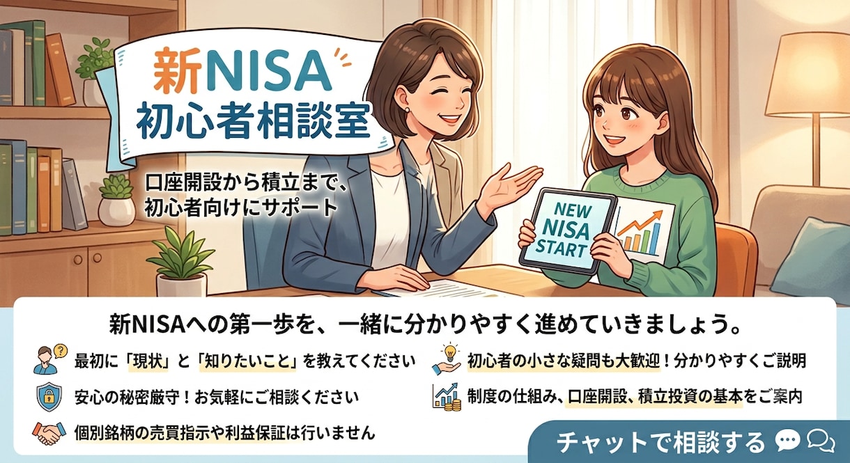 FP2級が新NISAの始め方をサポートします 新NISA初心者の不安を解消！口座開設から積立まで案内します イメージ1