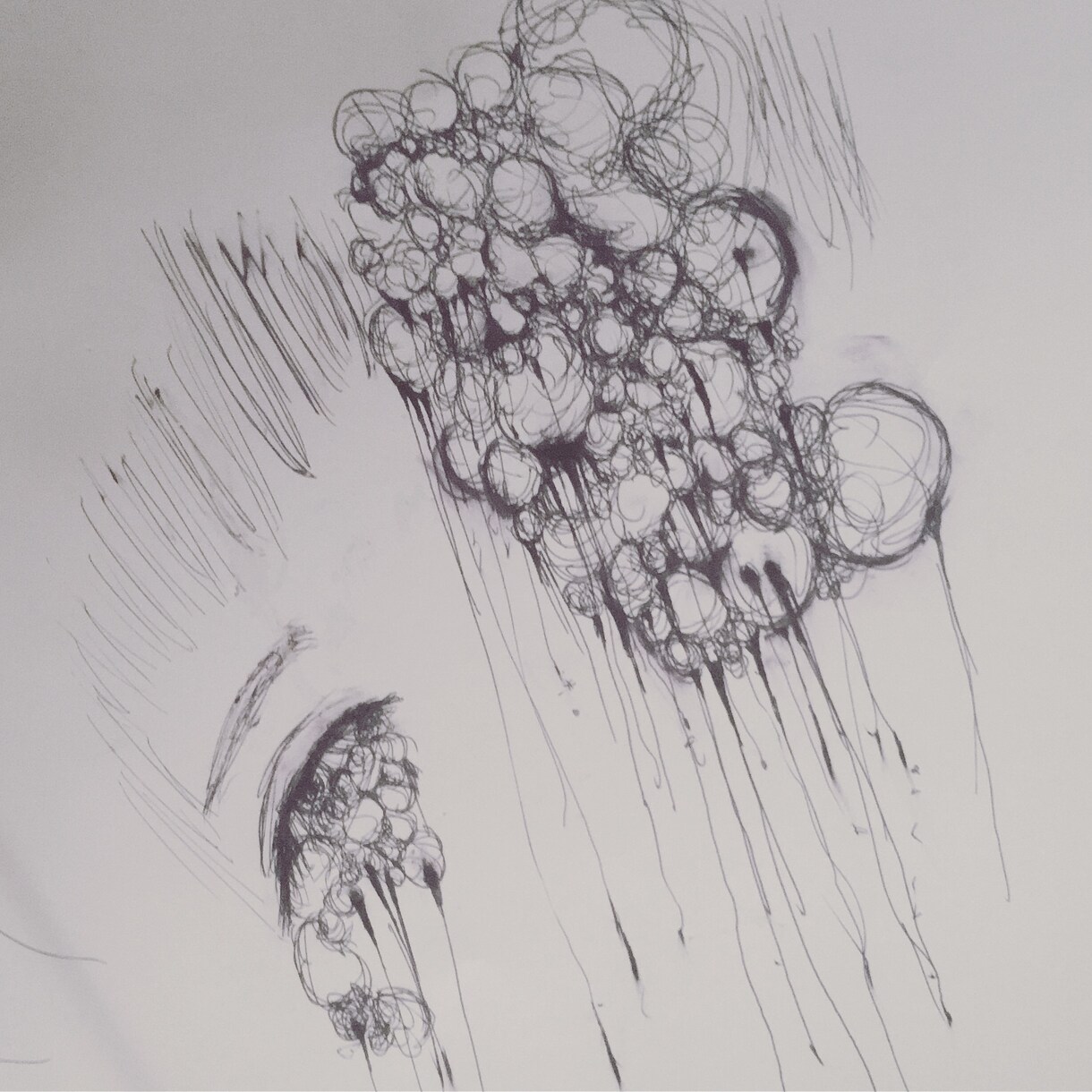 あなたの心の暗い想いを絵に描きます 悲しい気持ち、虚しさに寄り添う絵をボールペンで描きます イメージ1