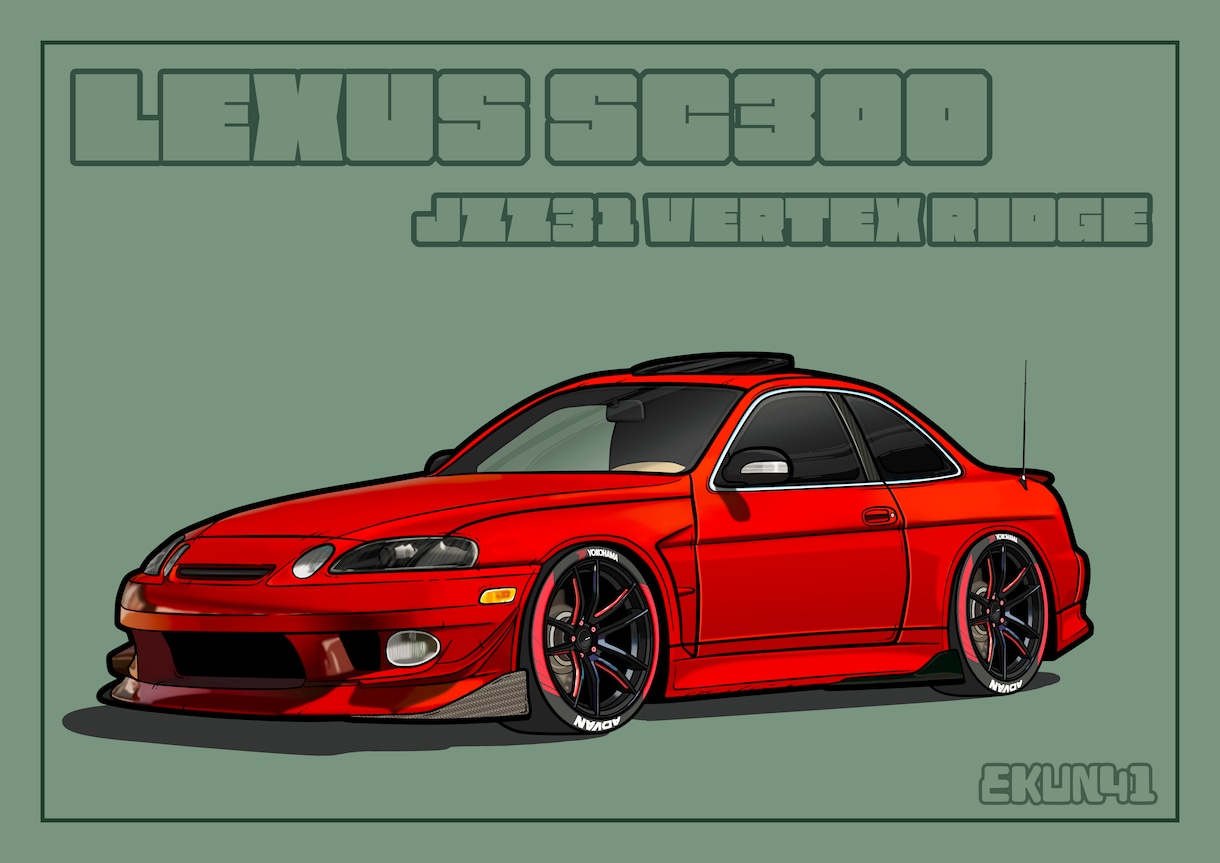 あなたの愛車をイラスト化します こだわりプラン（内装やナンバープレートの再現はこちら） イメージ4