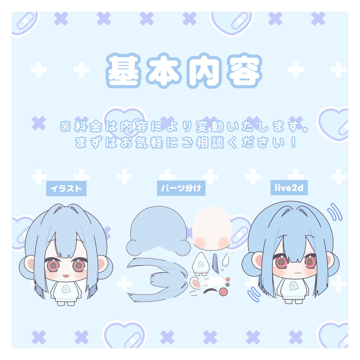 SDキャラのLive2Dモデルを制作します キャラクターイラストからまとめて制作いたします！ イメージ2