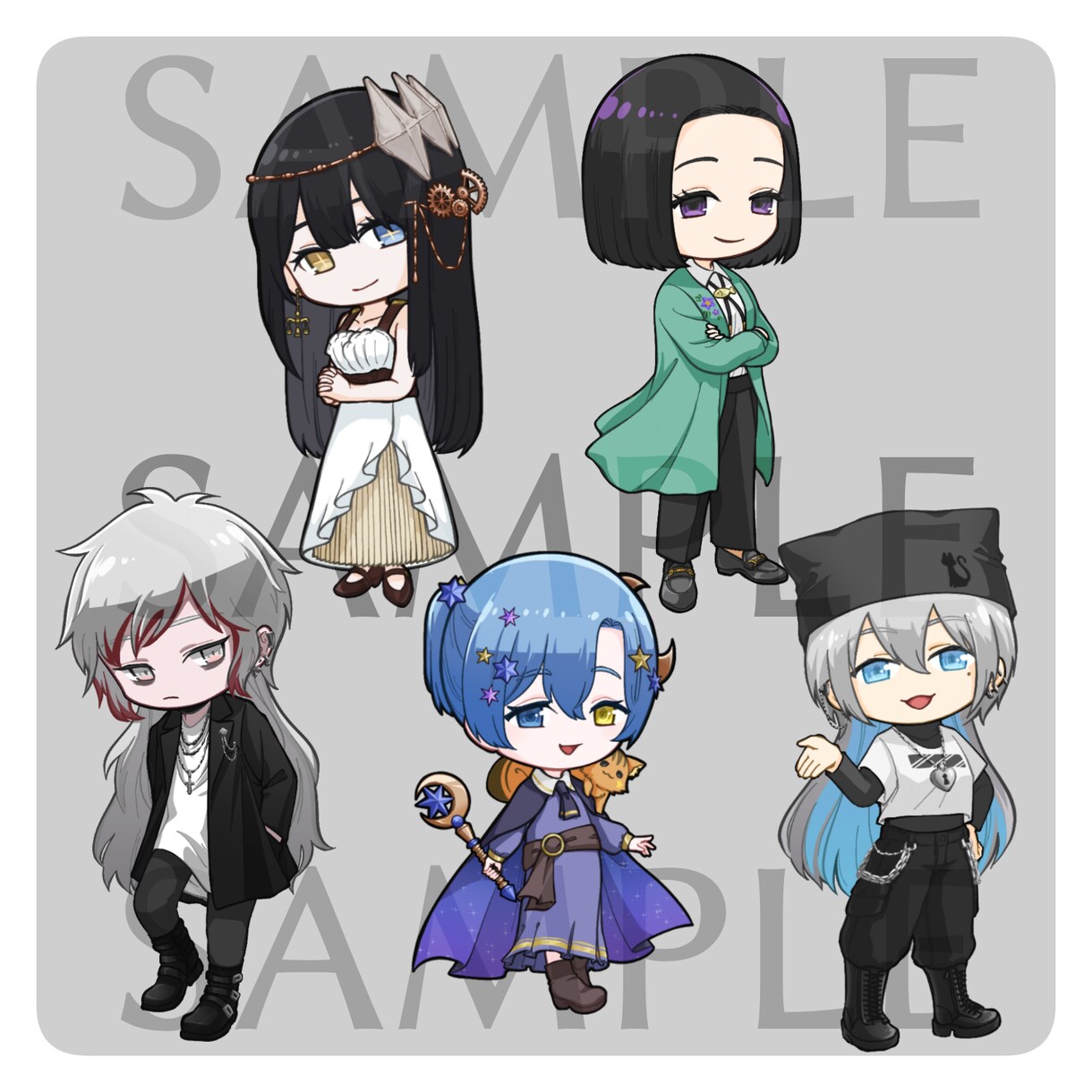 アニメ塗りのミニキャラを描きます SNSアイコンやグッズ制作にどうぞ イメージ3