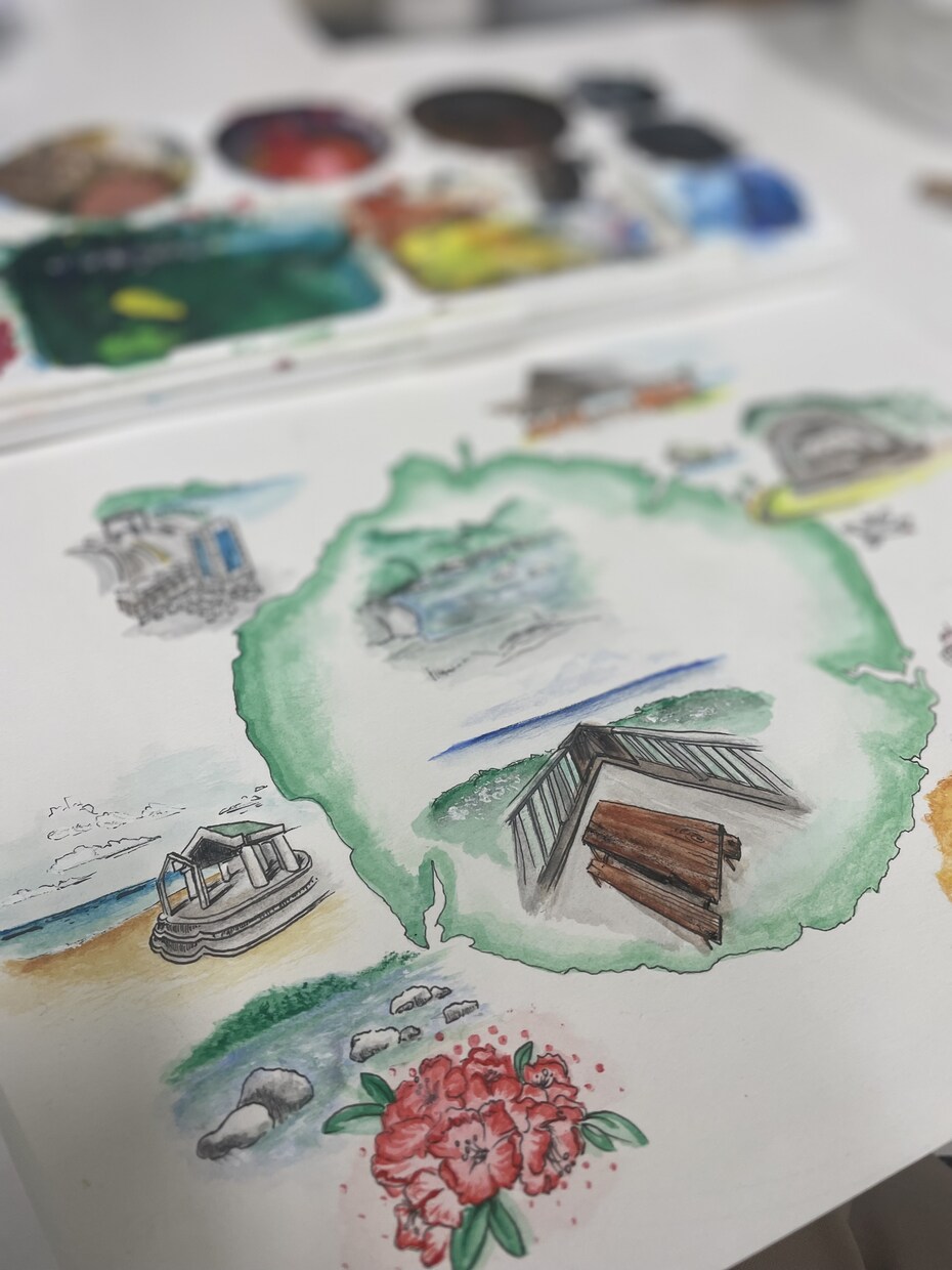 見てるだけで楽しくなる手描きマップ作成します 紹介したいスポットを強調した、手描きマップとなります。 イメージ2