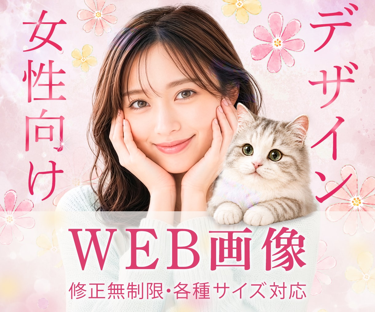 残り2名！女性向けバナー＆WEB画像制作します ターゲットの心をギュッと掴むデザインをご提案します☺ イメージ1