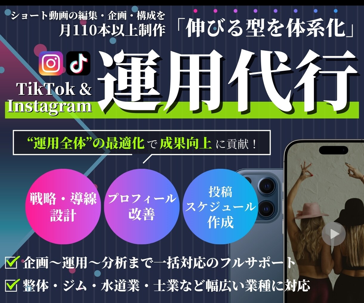 店舗集客と採用SNSの運用サポートを行います 集客も採用も成果につながるSNS運用代行 イメージ1