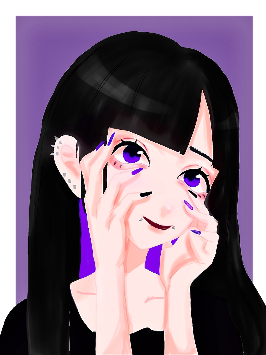 ダーク系の女の子の絵を描きます 世界に1枚しかない、あなた好みの女の子を制作致します！ イメージ4