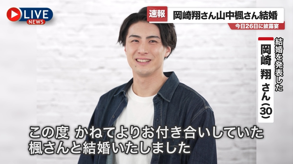 ニュース番組風 結婚式オープニングムービー作ります ふたりの結婚が全国ニュースで速報に！？ イメージ3