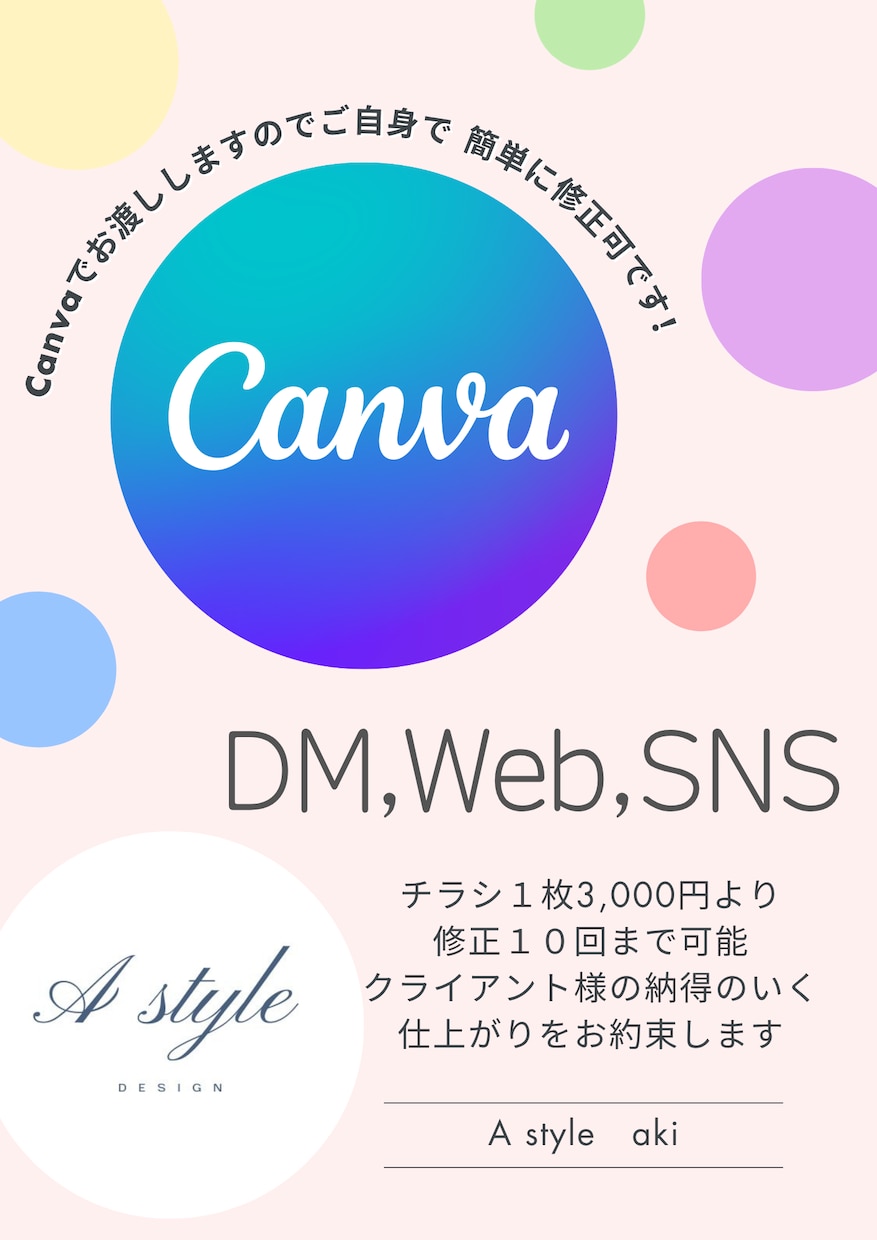 Canvaで納品、即対応、ご自身で修正できます チラシ、DM、SNS、動画対応可能です。 イメージ1