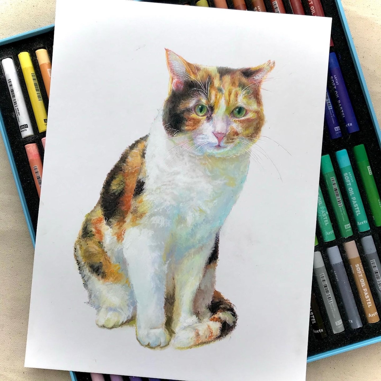 オイルパステルでペット画や似顔絵お描きします 色鉛筆とオイルパステルで温かい色合を表現。プレゼントにぜひ イメージ2