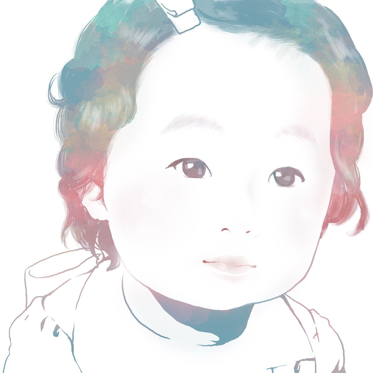 お子さん似顔絵描きます リアルタッチのアイコンを写真から制作 イメージ4