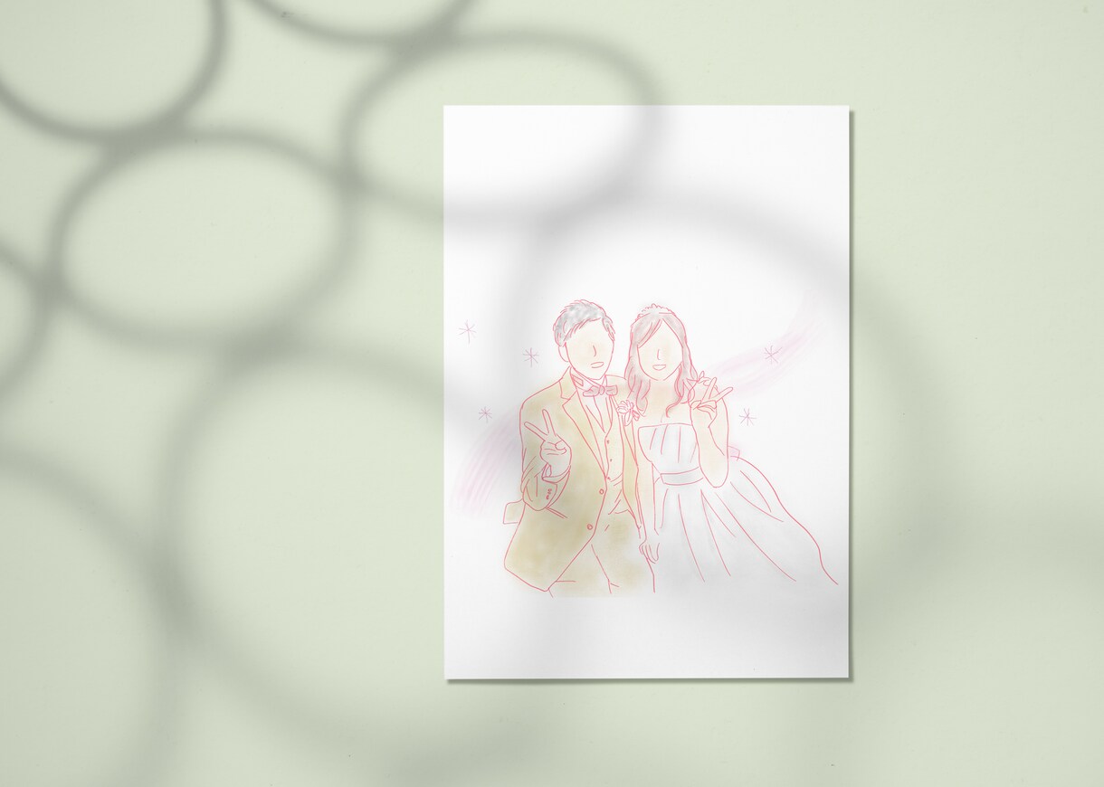 オリジナルイラストで結婚式や記念日のデザインします ウェルカムボード、ペーパーアイテム等なんでもご相談ください イメージ5
