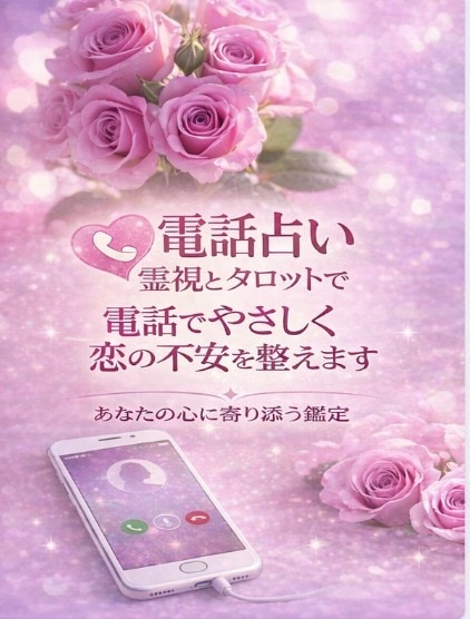 電話で不安な恋の気持ちを整えます 否定せず、やさしく恋のお話を伺います イメージ1