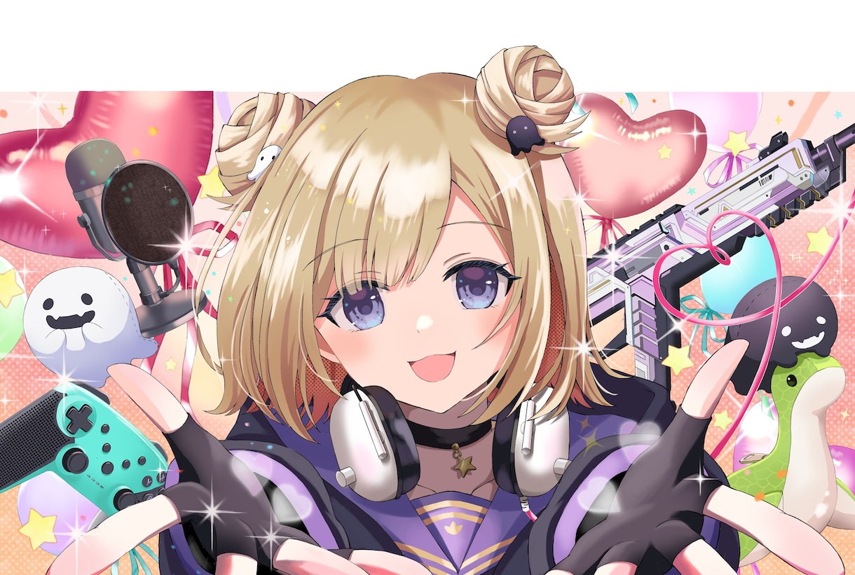 パッと目をひくサムネ、ヘッダーお描きします オリキャラや可愛いキャラクターで目立つ一枚絵をお描きします イメージ7