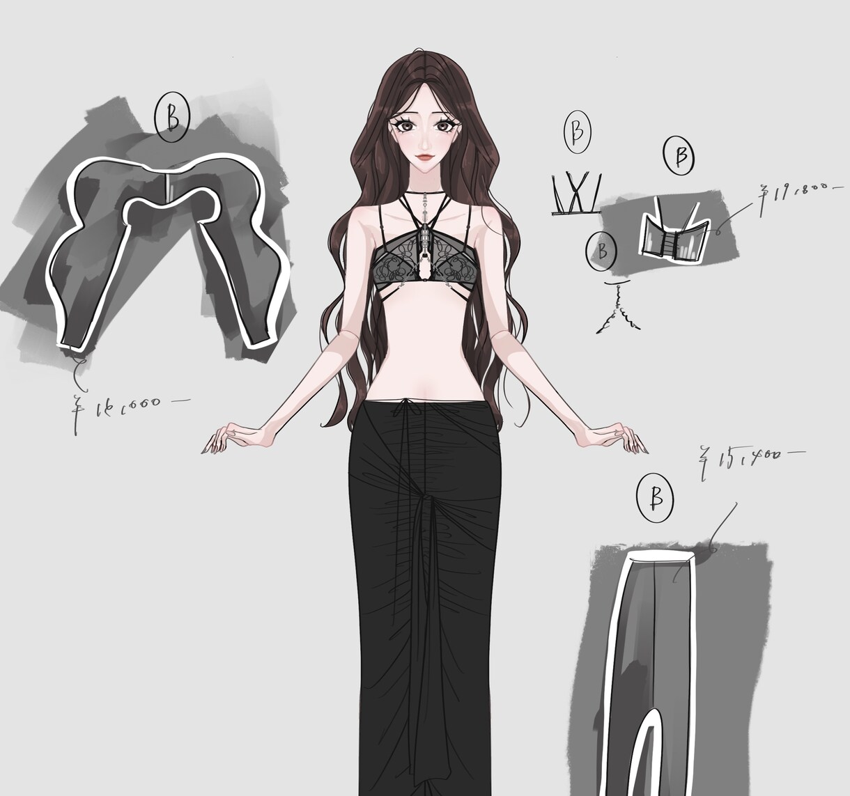 ファッションデザイン画描きます 他ハンガーイラスト、仕様書、パターンなども承っております！ イメージ3