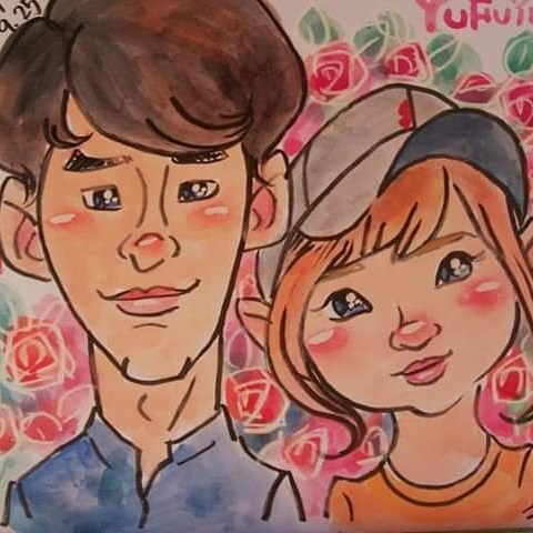 お二人の記念に、又は家族の記念にお描きします きっと、幸せな気分になれますよ。 イメージ1